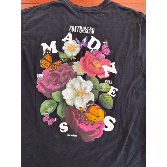 CV Los Angeles Other - LA Graphic Tee Controlled Madness Butterfly Floral Shirt Size L